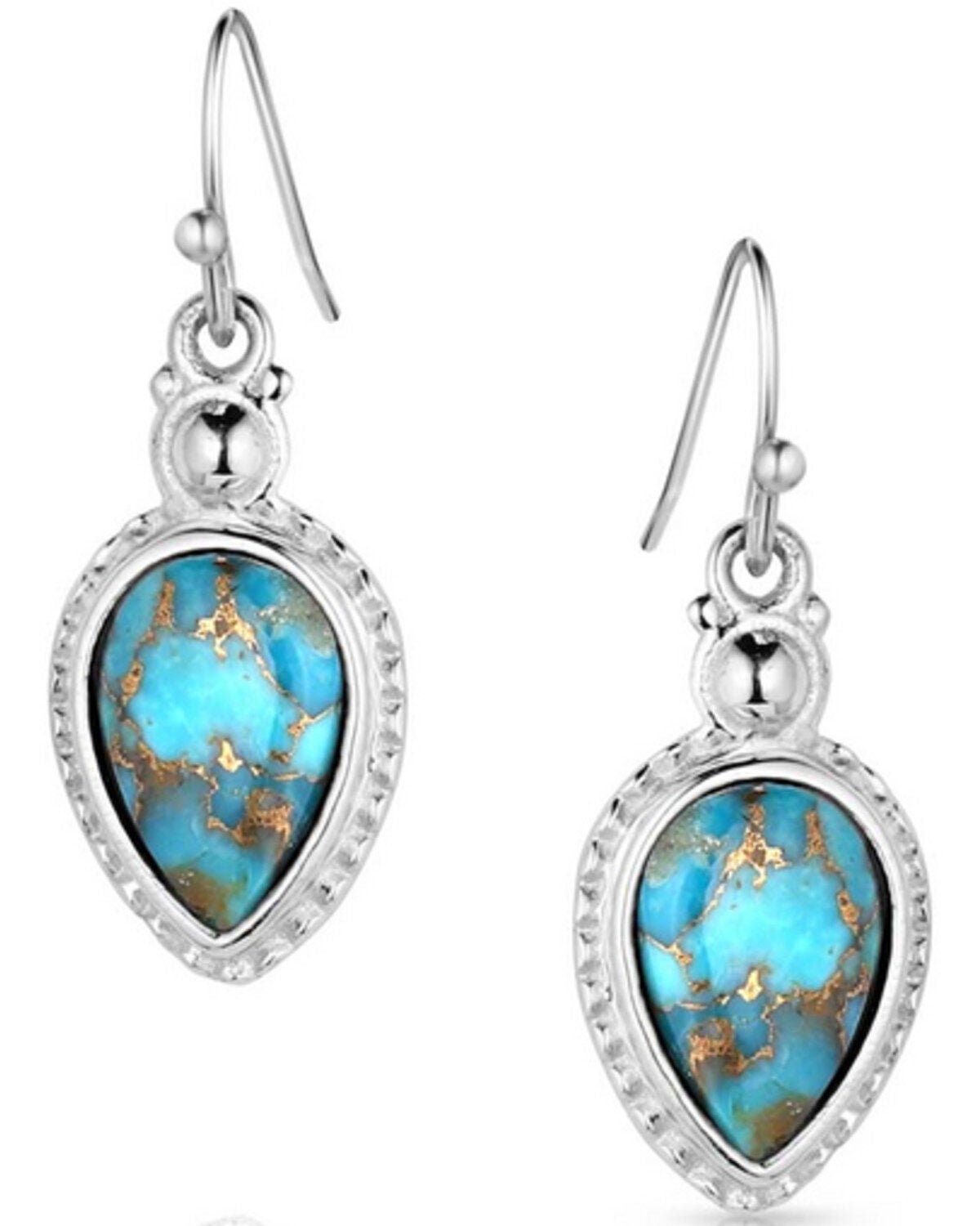 Montana Silversmiths Women's Expression of the West Turquoise Earrings, Silver, hi-res