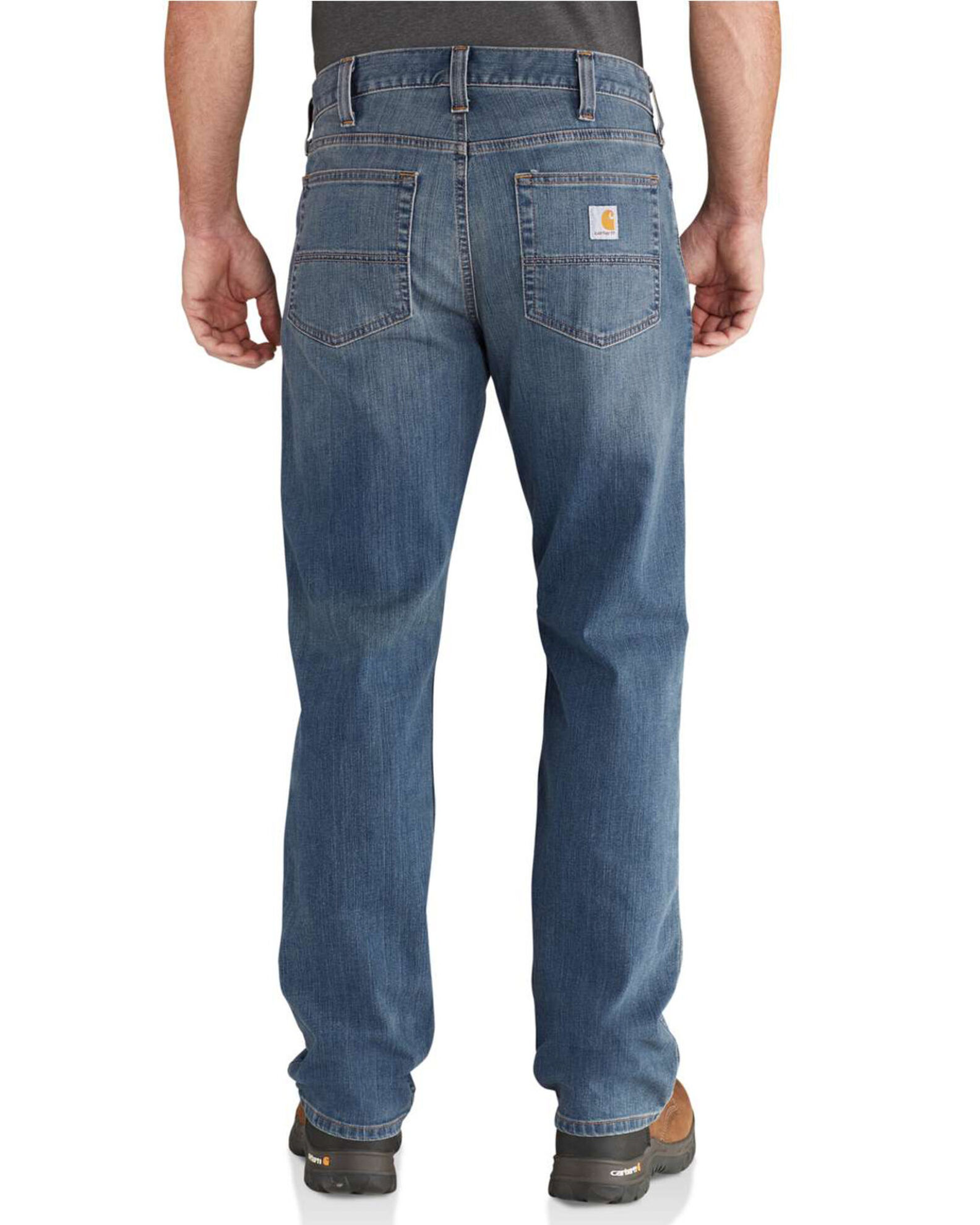 Image #1 - Carhartt Men's Rugged Flex Relaxed Straight Work Jeans, Blue, hi-res
