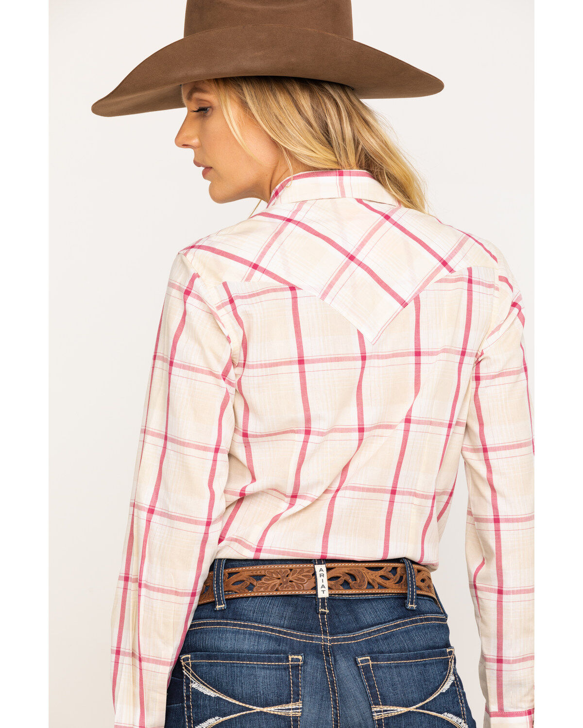 Image #5 - Wrangler Women's Boot Barn Exclusive Plaid Long Sleeve Western Shirt, , hi-res