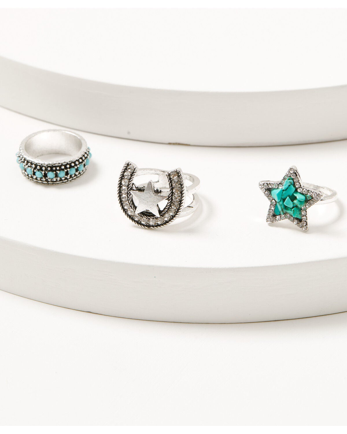 Image #1 - Shyanne Women's Lucky Charms Ring Set - 3 Piece, Silver, hi-res