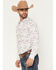 Image #2 - Panhandle Slim Men's Rough Stock Vegas Print Long Sleeve Snap Stretch Western Shirt, White, hi-res