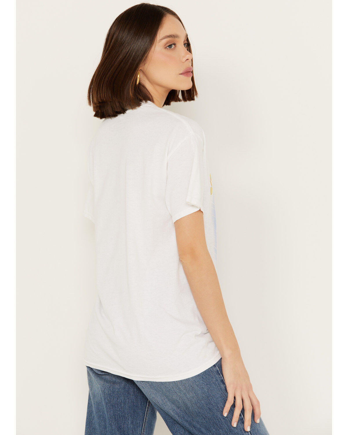 Image #4 - Merch Traffic Women's Chris Stapleton Metallic Oversized Short Sleeve Graphic Tee, White, hi-res