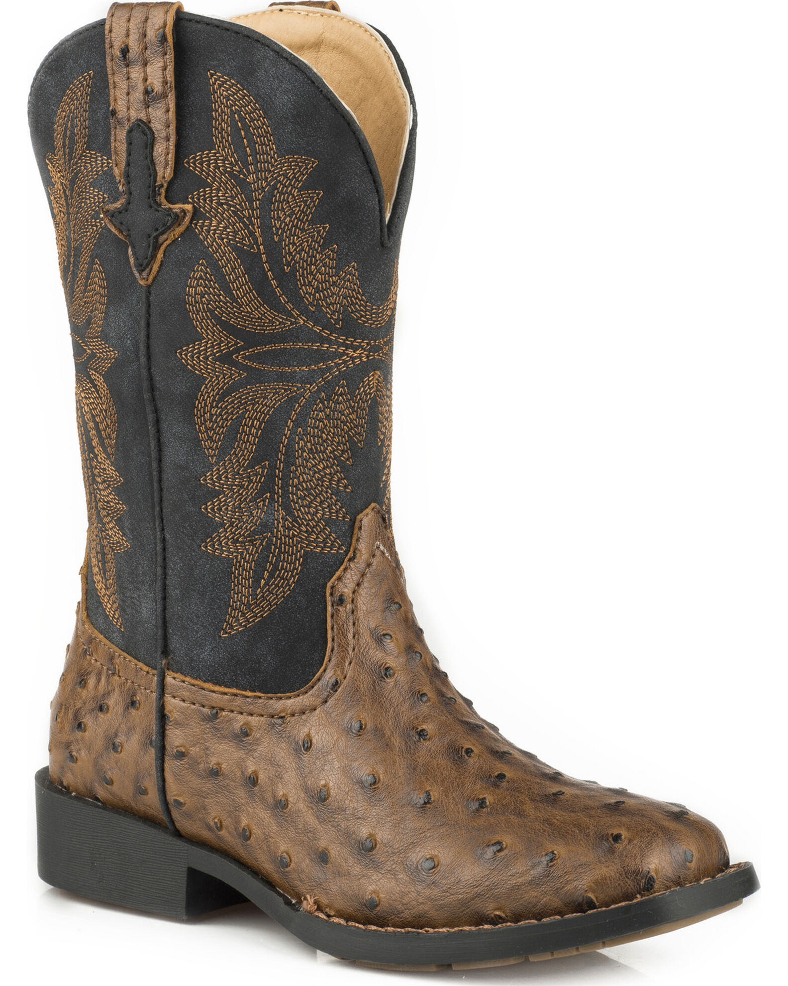 Roper Boys Ostrich Print Western Boots Broad Square Toe Boot Barn