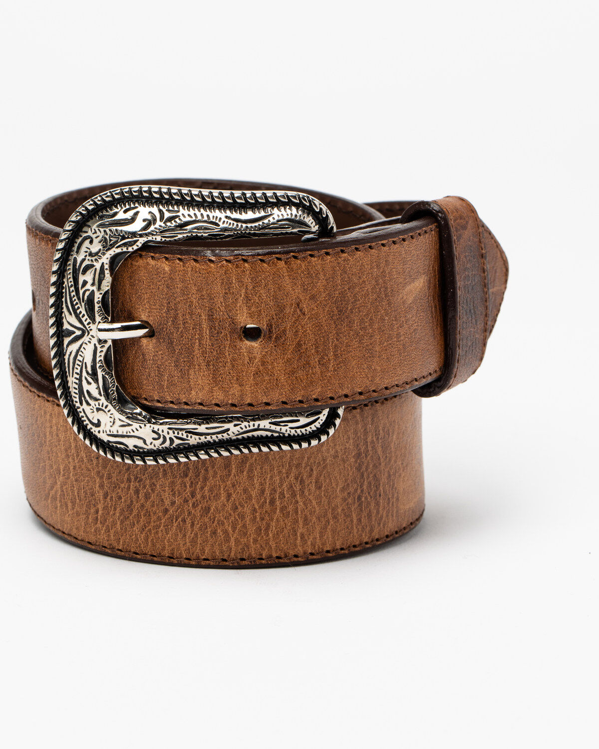 Image #1 - Cody James Men's Crazy Horse Burnished Leather Belt, Brown, hi-res