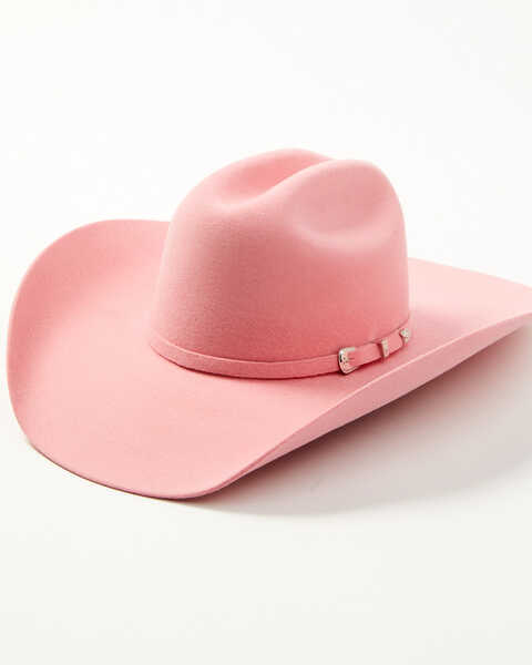 Image #1 - Serratelli Cattleman Wool Cowboy Hat, Pink, hi-res