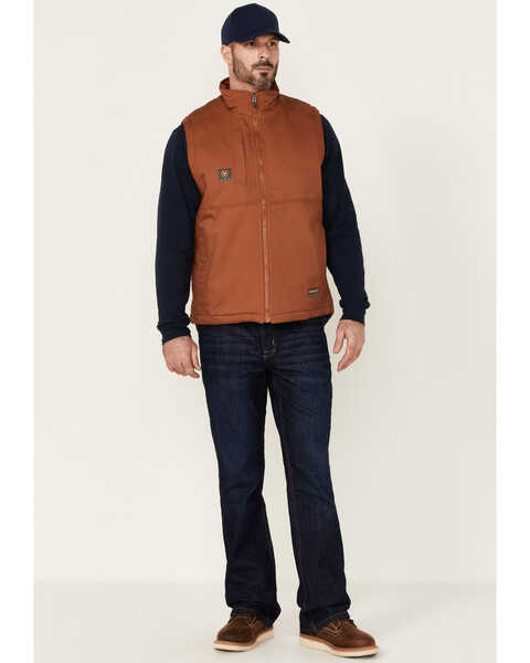 Image #2 - Ariat Men's Rebar Duracanvas Zip-Front Sherpa Work Vest , Brown, hi-res