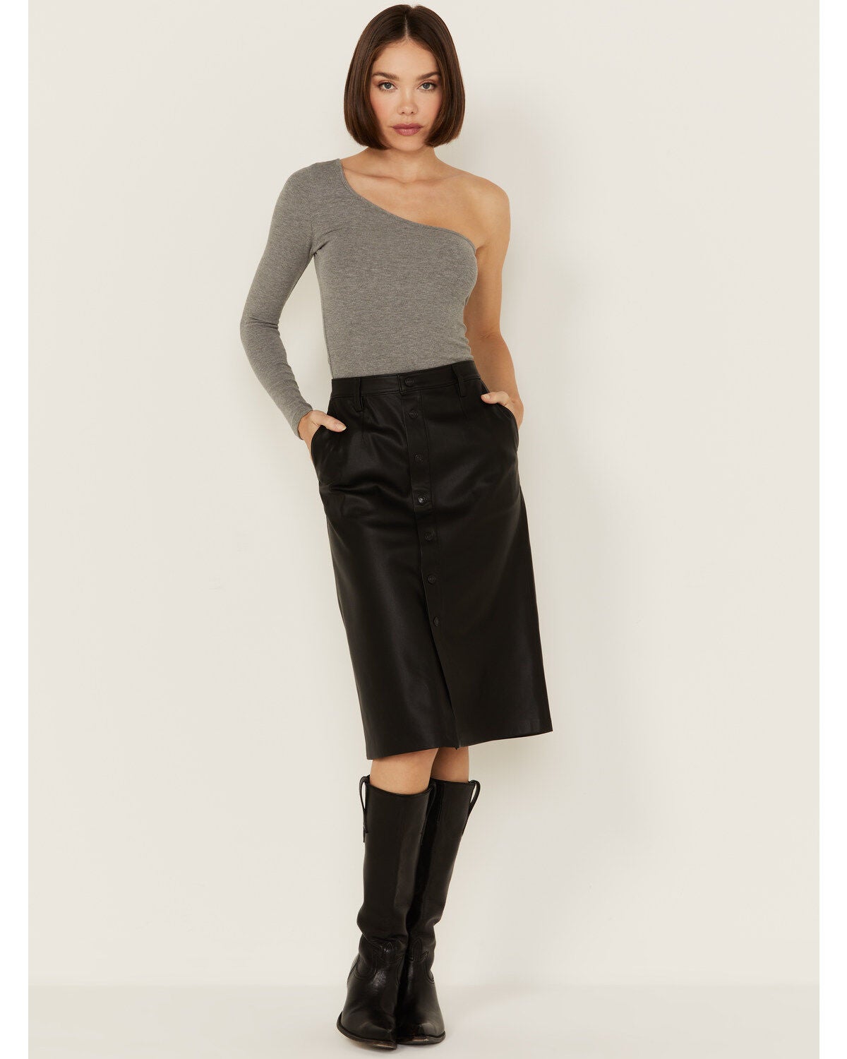 Levi's Premium Women's Faux Leather Icon Pencil Skirt, Black, hi-res