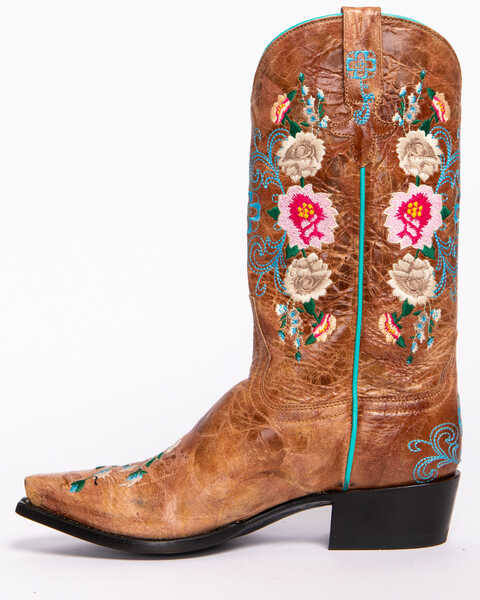 Image #2 - Macie Bean Women's Rose Garden Western Boots - Snip Toe, Honey, hi-res