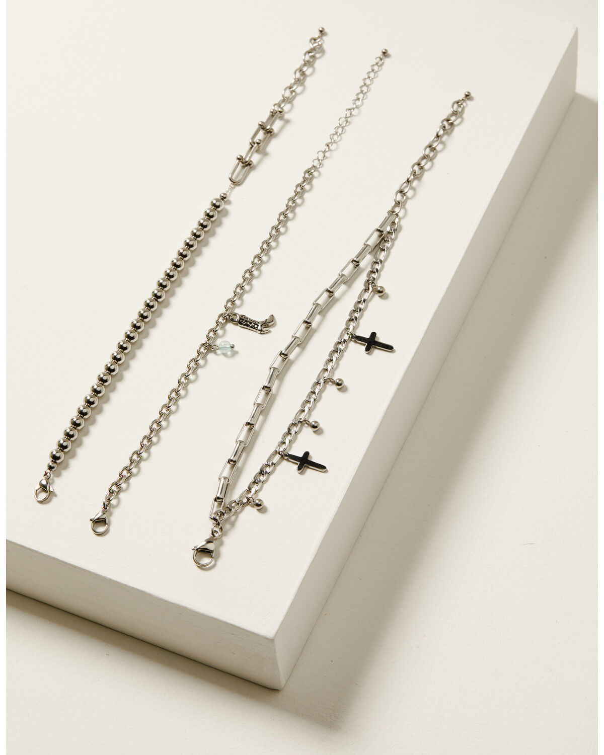 Image #1 - Shyanne Women's Cross Bracelet Set - 3 Piece, Silver, hi-res