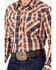 Image #3 - Cowboy Hardware Men's Hermosillo Plaid Print Long Sleeve Snap Western Shirt, Orange, hi-res