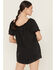 Image #4 - Free People Women's Daisy Denim Babydoll Romper, Black, hi-res