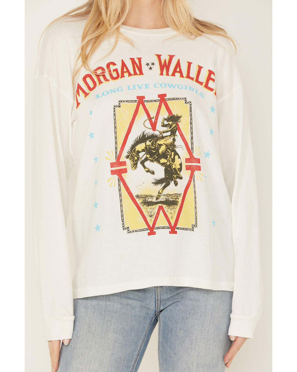 Image #3 - Day Dreamer Women's Morgan Wallen Long Live Cowgirls Long Sleeve Graphic Tee, White, hi-res