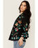 Image #2 - Johnny Was Women's Embroidered Cropped Kimono, Black, hi-res