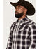 Image #2 - Moonshine Spirit&reg;&nbsp;Men's Trigger Code Plaid Print Long Sleeve Snap Western Shirt, Purple, hi-res