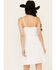 Image #4 - Angie Women's Eyelet Knot Front Mini Dress, White, hi-res