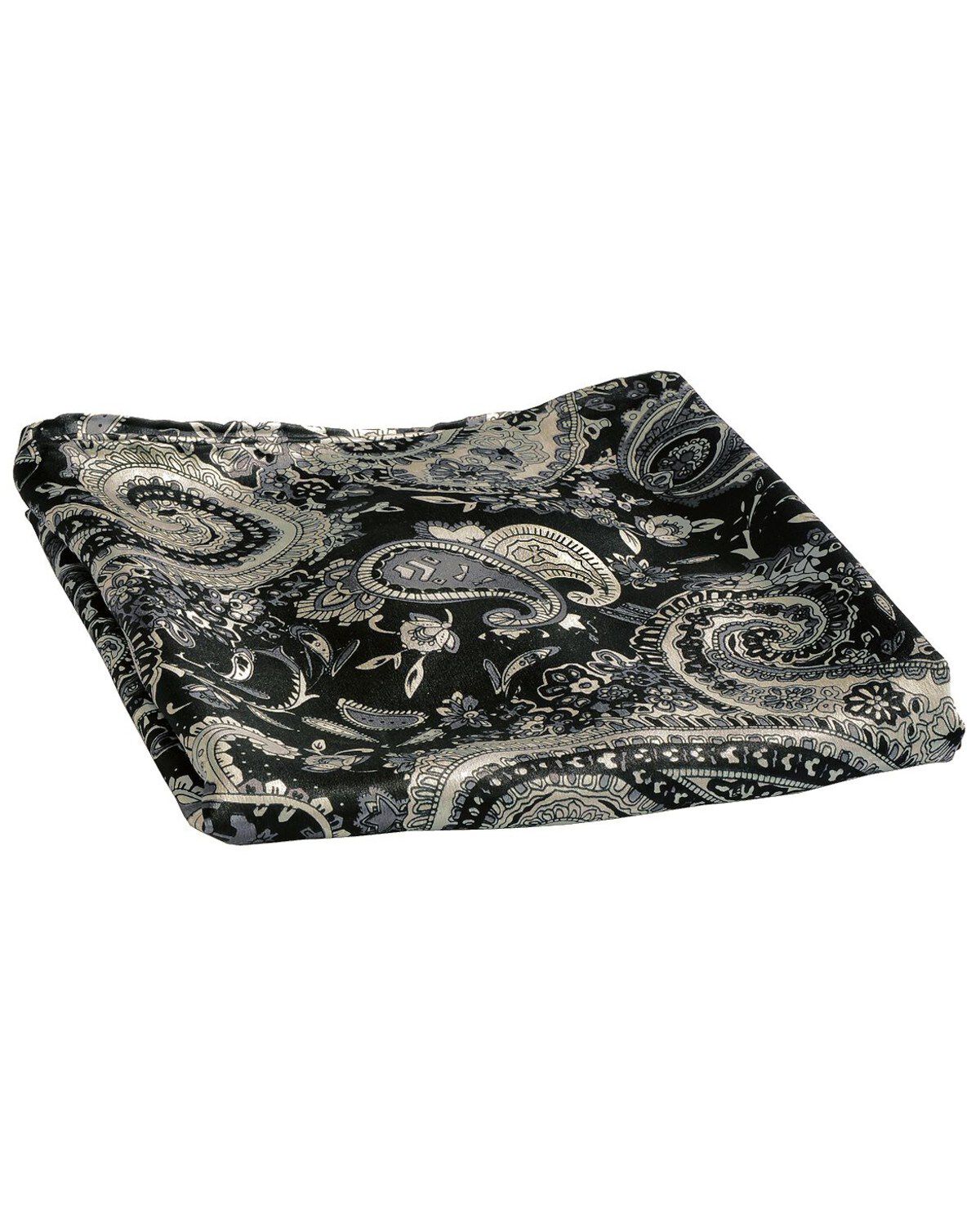 Image #1 - Black Paisley Silk Wild Rag, Black, hi-res