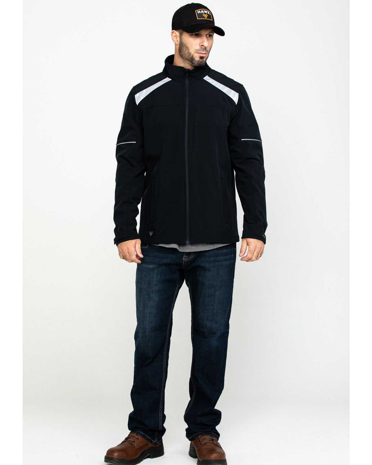 Image #6 - Hawx Men's Reflective Polar Fleece Moto Work Jacket, , hi-res