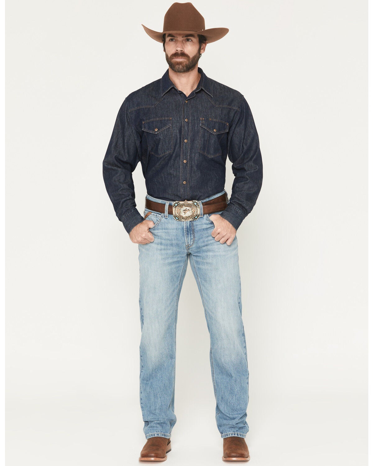 Ariat Men's M5 Randy Light Wash Straight Denim Jeans, Light Wash, hi-res