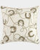 Image #1 - HiEnd Accents Pierre Equestrian Cotton Sateen Teddy-Backed Pillow, Brown, hi-res