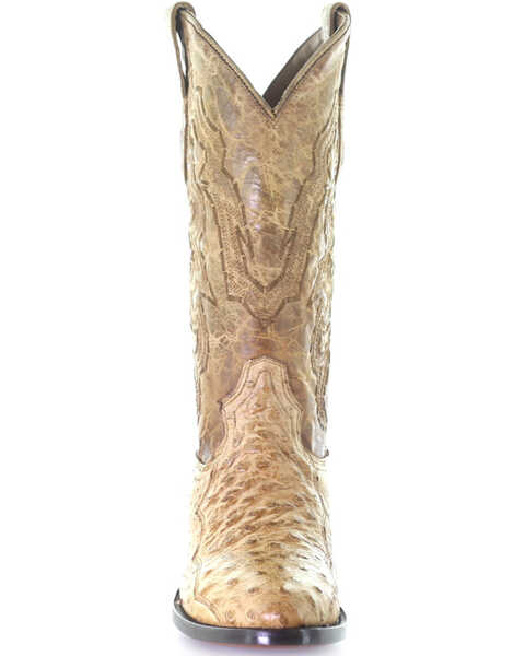 Corral Men's Ostrich Embroidery Western Boots - Round Toe, Ivory, hi-res
