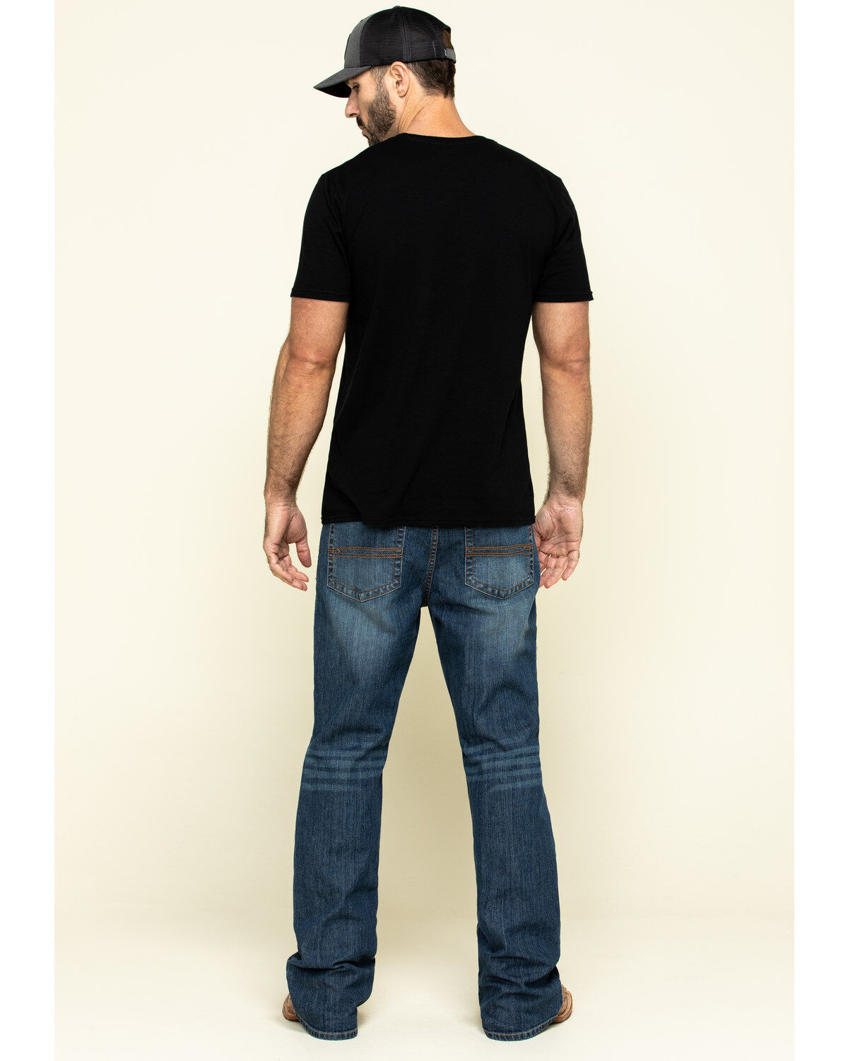 Image #3 - Cody James Men's Wolfstooth Medium Wash Relaxed Bootcut Stretch Denim Jeans, Blue, hi-res