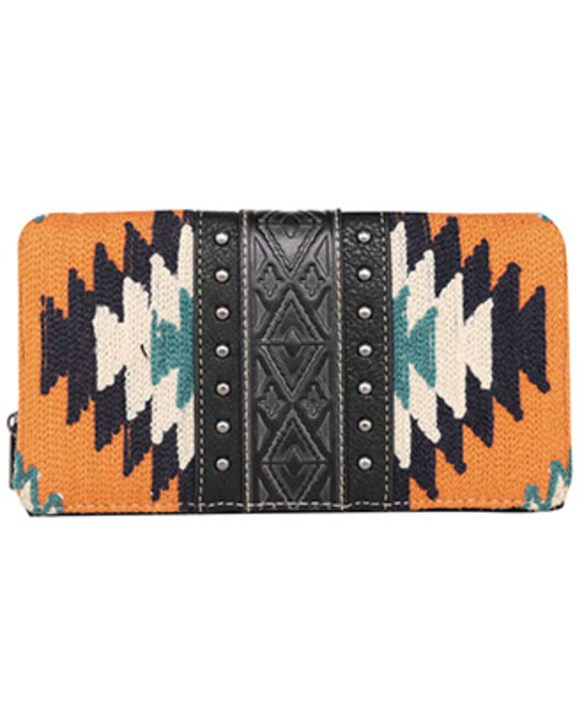 Image #1 - Montana West Women's Southwestern Tapestry Wallet, Black, hi-res