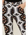 Ranch Dress'n Women's Full Del Rio Multicolored Southwestern Print Super Flare Pants, Black, hi-res