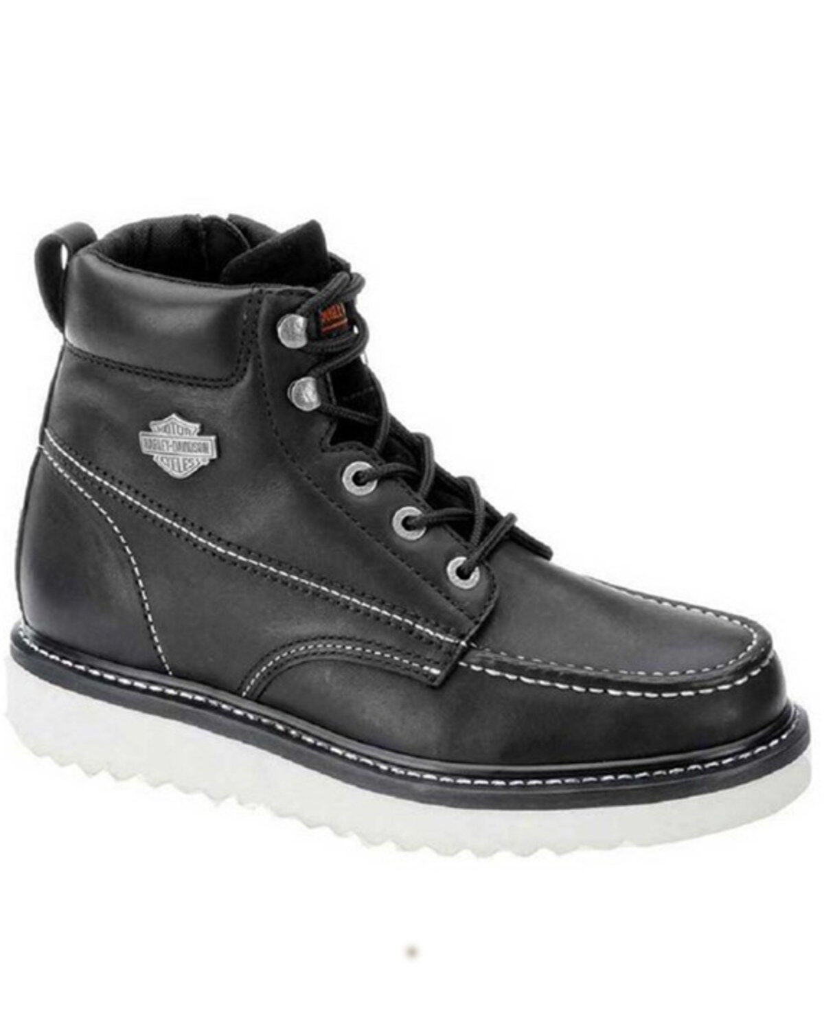 Harley Davidson Men's Beau Lace-Up Boots - Moc Toe, Black, hi-res