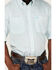 George Strait by Wrangler Men's Geo Print Short Sleeve Button Down Western Shirt , Turquoise, hi-res