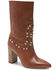 Free People Women's Dakota Heel Studded Leather Western Boots - Pointed Toe , Brown, hi-res