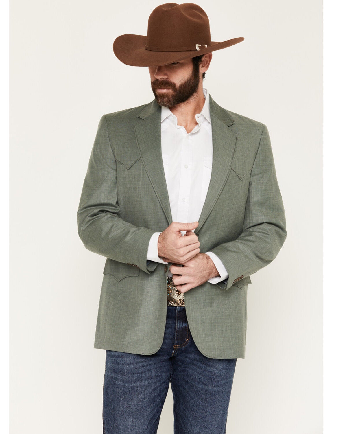 Circle S Men's Lubbock Button-Down Sportcoat - Big, Sage, hi-res