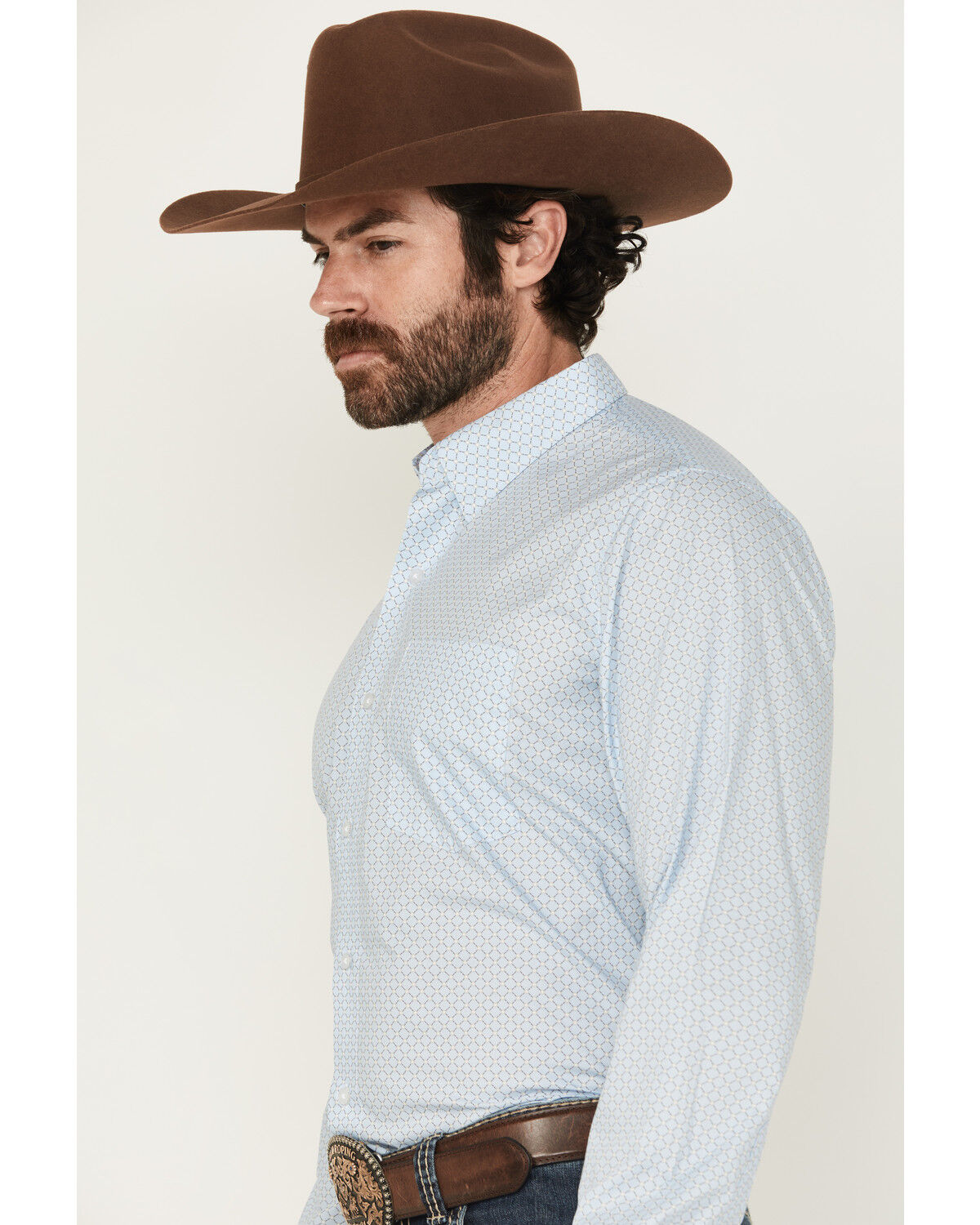 Image #2 - Wrangler x Cody Johnson Men's Geo Print Long Sleeve Button-Down Western Shirt - Tall, , hi-res