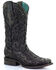 Image #1 - Corral Women's Black Glitter Inlay & Studs Western Boots - Square Toe, , hi-res