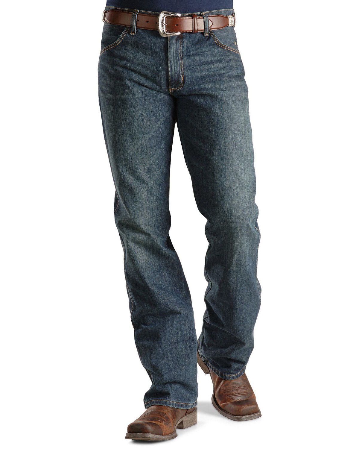 Image #2 - Wrangler Men's Retro Dark Wash Slim Bootcut Jeans, , hi-res
