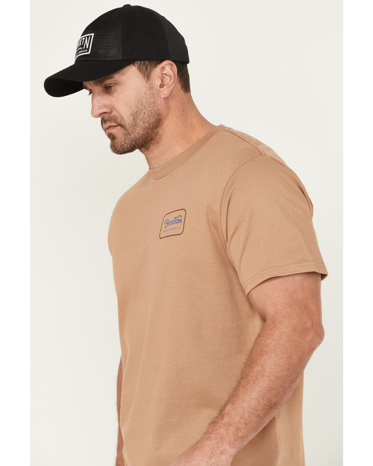 Image #3 - Brixton Men's Grade Logo Short Sleeve Graphic T-Shirt, Tan, hi-res