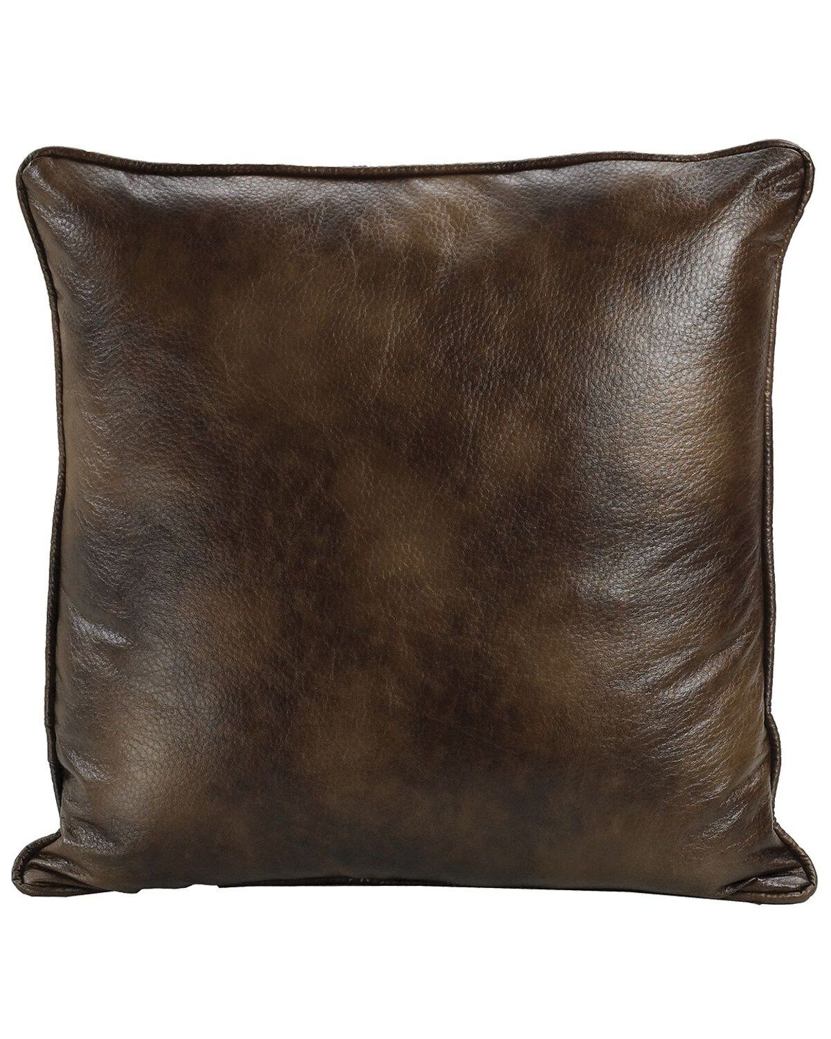 HiEnd Accents Dark Faux Leather Euro Sham, Brown, hi-res