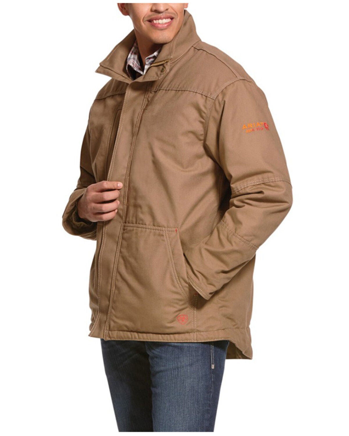 Ariat Men's FR Workhorse Field Jacket - Tall, Beige, hi-res