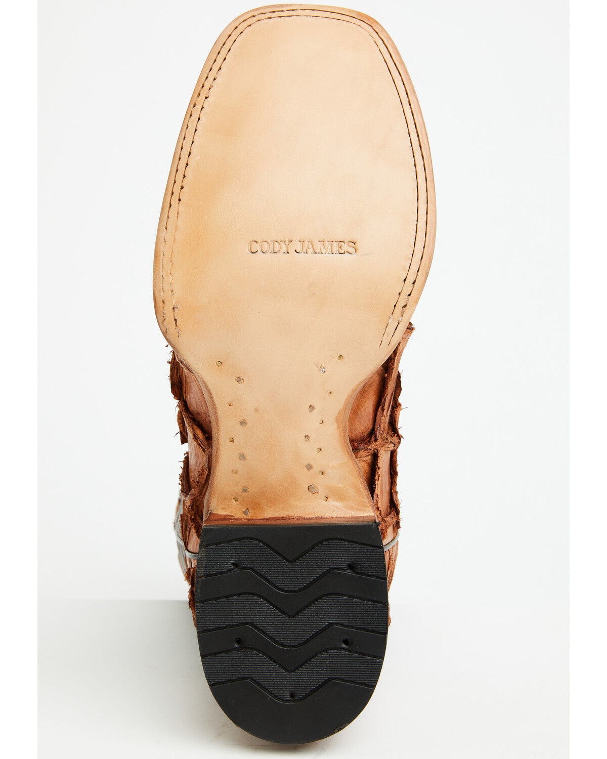 Image #7 - Cody James Men's Exotic Pirarucu Western Boots - Broad Square Toe, Brandy Brown, hi-res