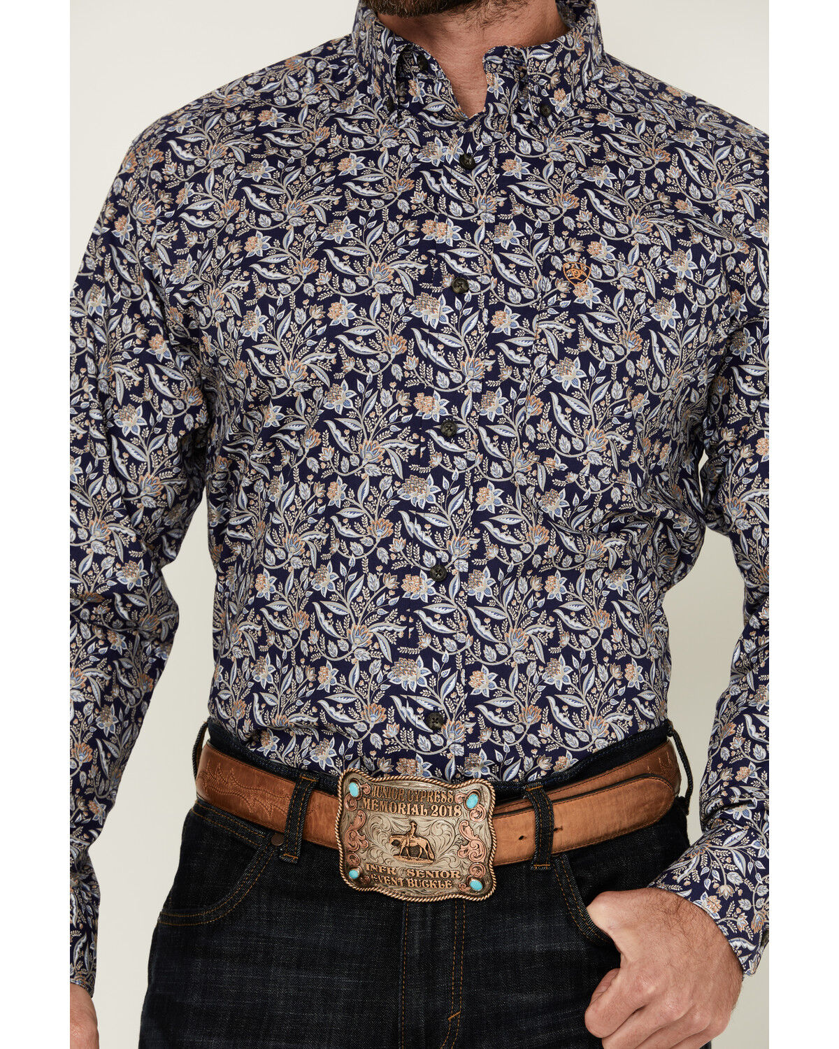 Product Name:  Ariat Men's Creighton Paisley Print Long Sleeve Button-Down Western Shirt