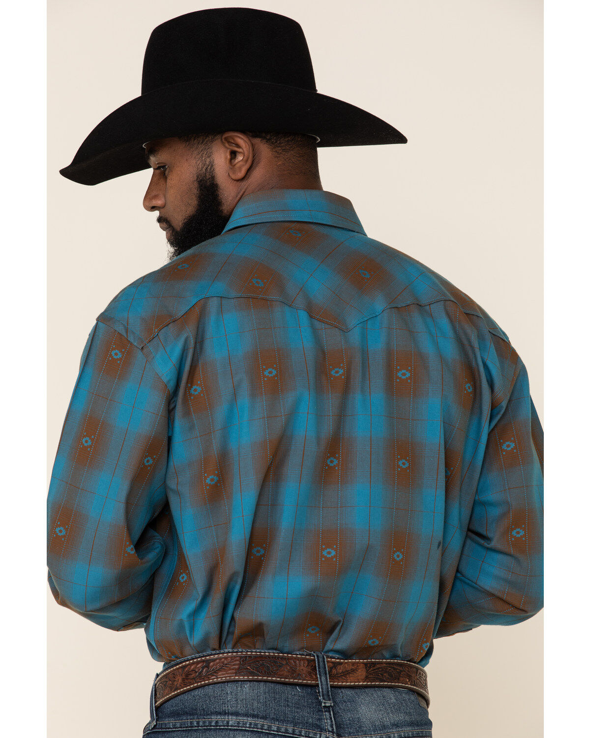 Image #5 - Rough Stock By Panhandle Men's Menlo Ombre Plaid Long Sleeve Western Shirt, , hi-res