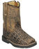 Image #1 - Smoky Mountain Toddler Boys' Autry Caiman Print Western Boots - Broad Square Toe, Black, hi-res