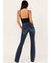Idyllwind Women's Somerhill Outlaw High Rise Bootcut Button Fly Stretch Denim Jeans, Dark Medium Wash, hi-res