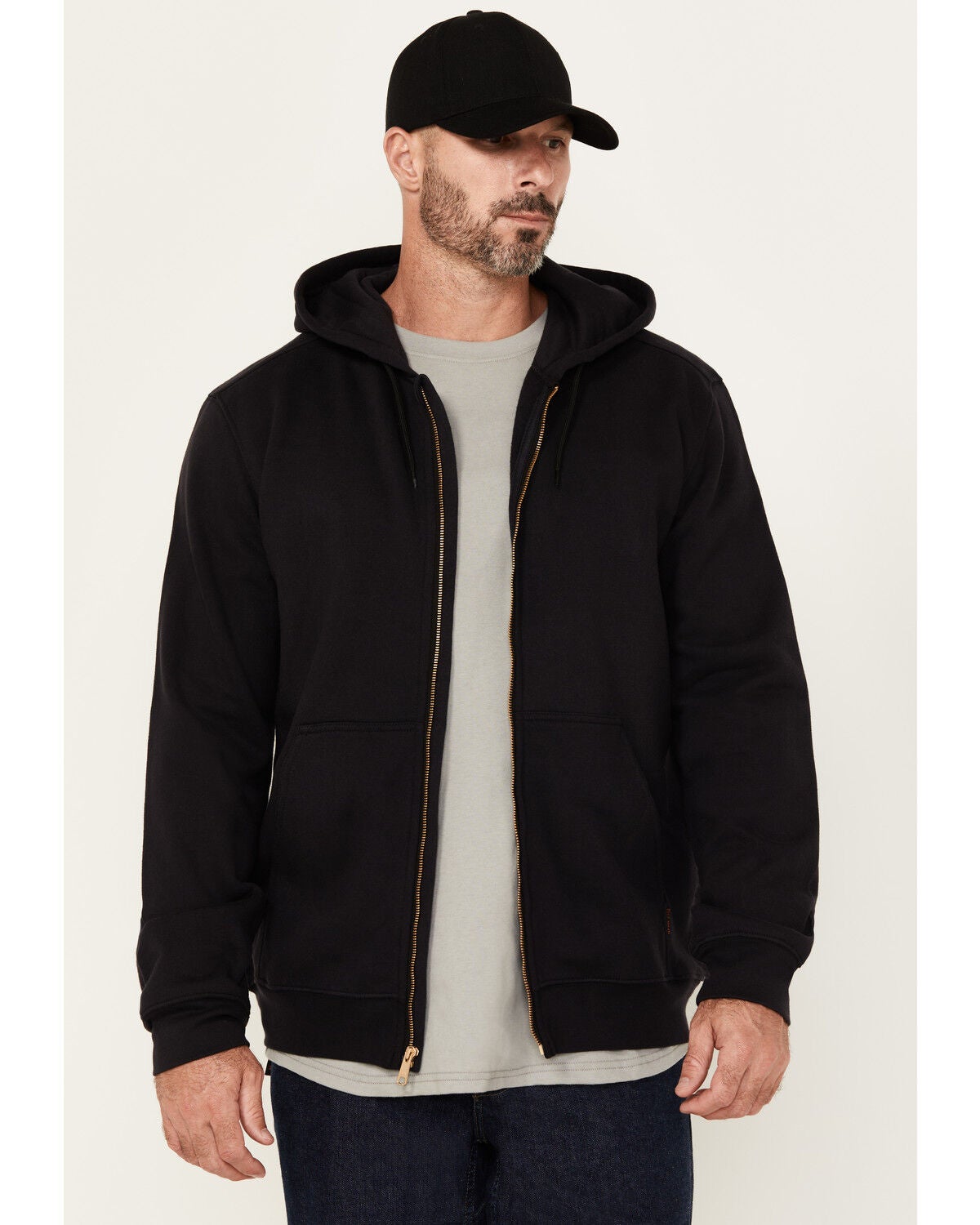 Hawx Men's FR Fleece Hooded Jacket - Big & Tall, Black, hi-res