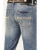Image #2 - Rock & Roll Denim Men's Pistol Light Wash Reflex Stretch Stackable Bootcut Jeans, Light Wash, hi-res