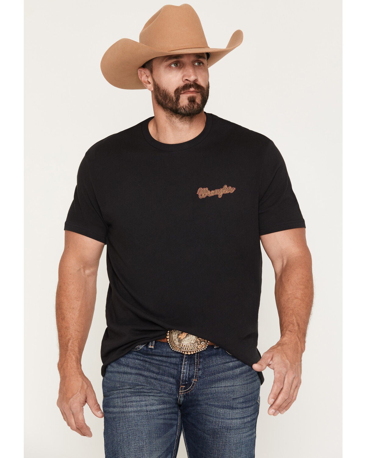 Image #2 - Wrangler Men's American Original Short Sleeve Graphic T-Shirt, Black, hi-res