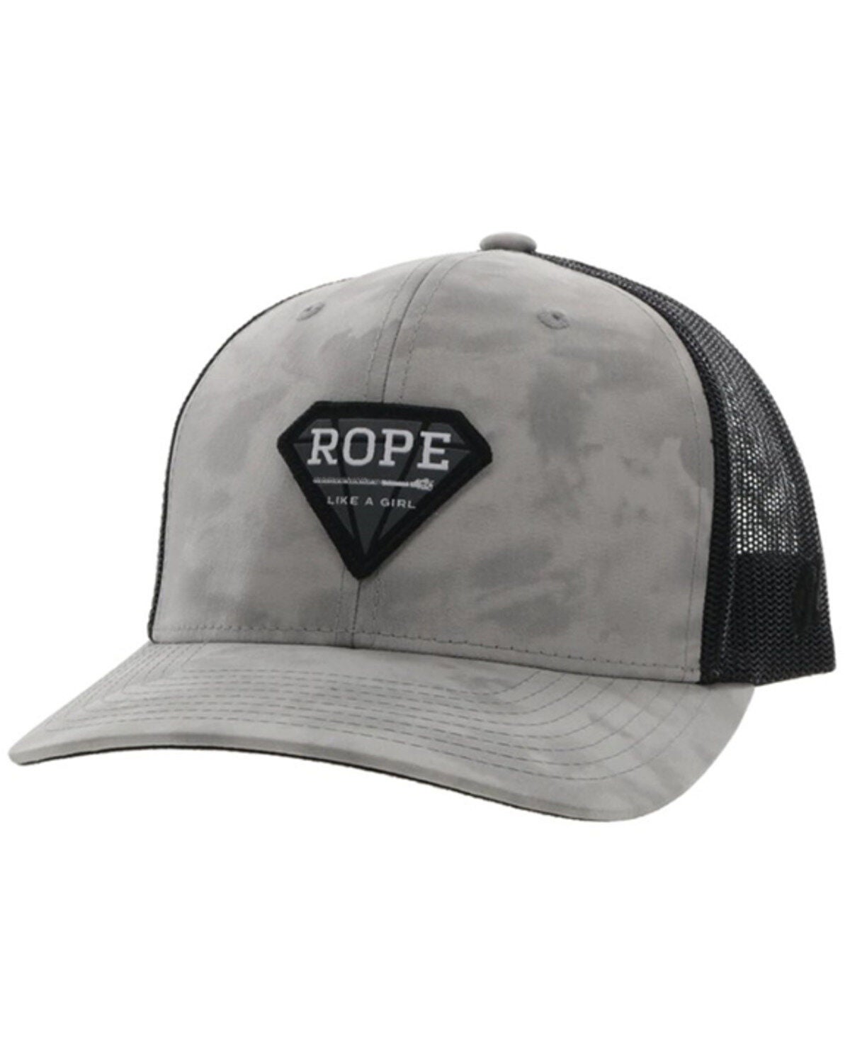 Hooey Women's Rope Like A Girl Patch Trucker Cap, Grey, hi-res