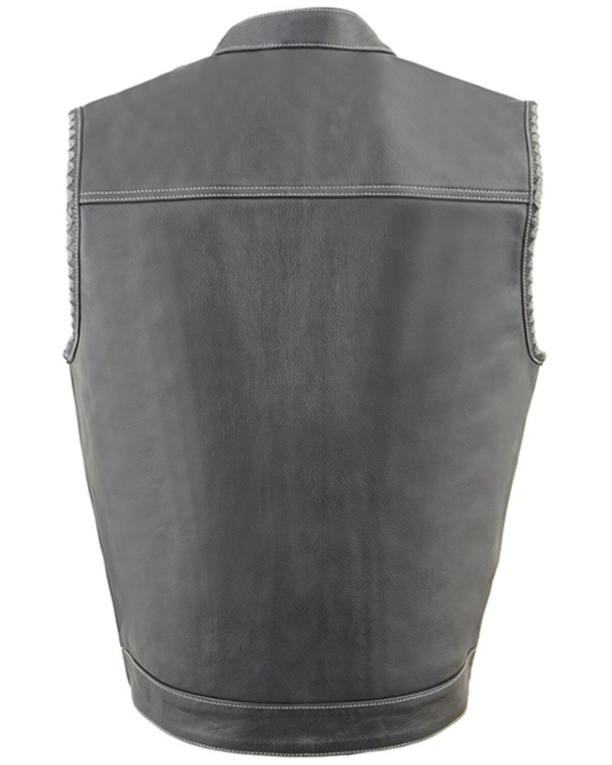 Image #2 - Milwaukee Leather Men's Old Glory Laced Arm Hole Concealed Carry Leather Vest - 7X, Black, hi-res