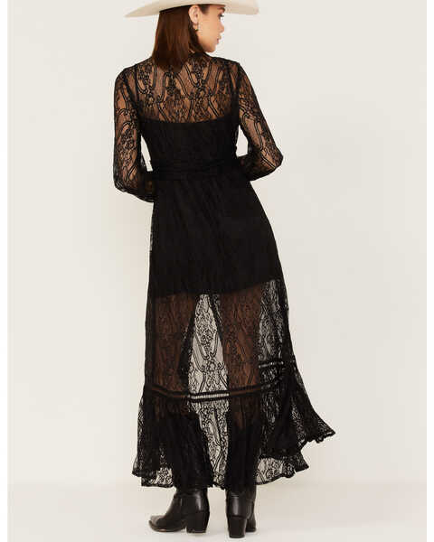 Image #4 - Shyanne Women's Floral Lace Duster Dress, Black, hi-res