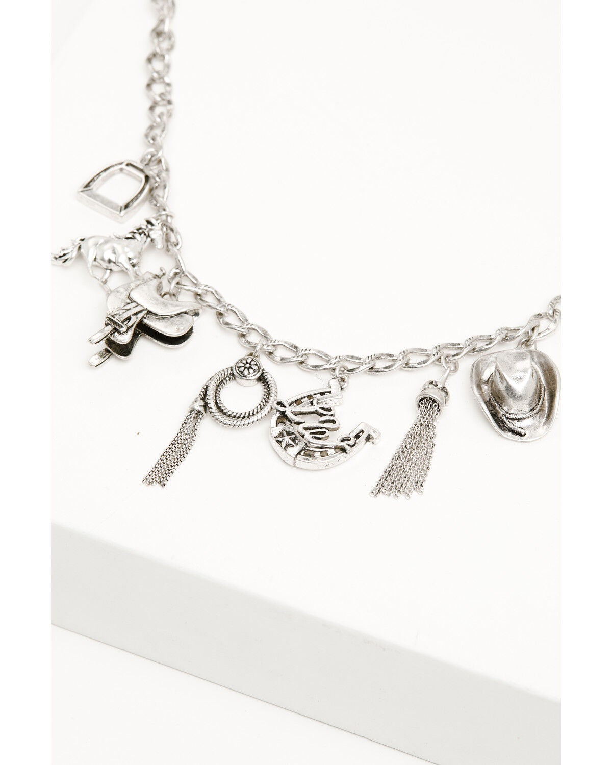 Image #4 - Lainey Wilson Women's Rodeo Charm Necklace, Silver, hi-res