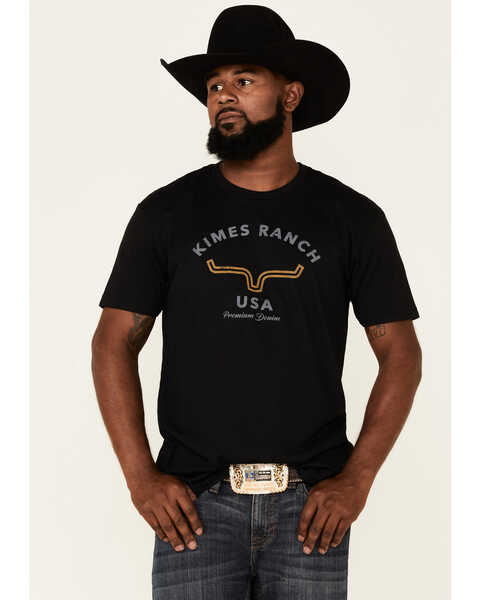 Kimes Ranch Men's Arch Logo Short Sleeve T-Shirt , Black, hi-res